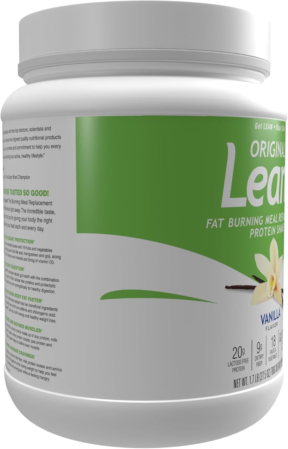 Lean1 Vanilla Flavor Meal Replacement Shake - Best for Weight Loss & Muscle Support