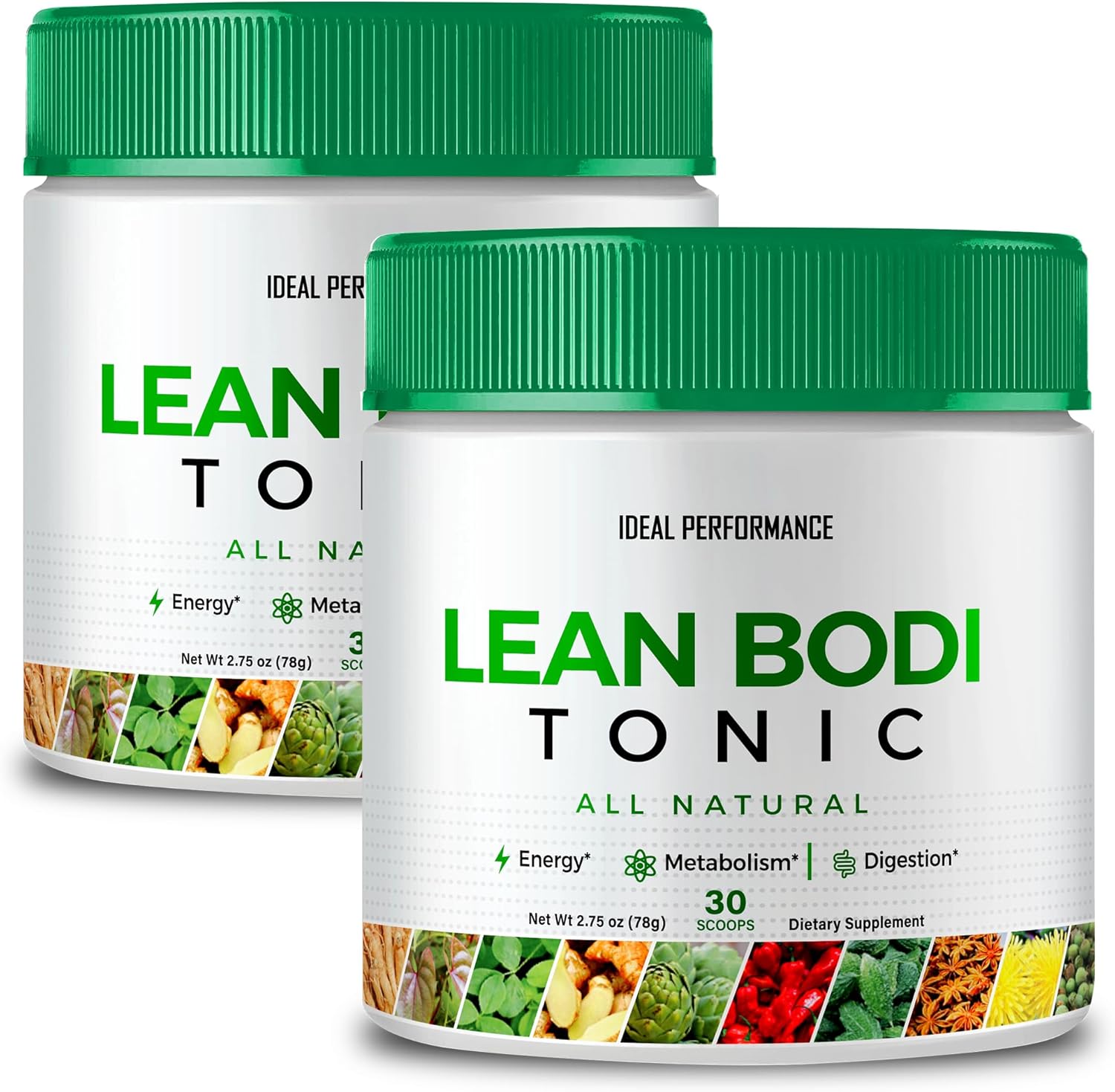 LeanBodi Tonic Powder - Official Formula for Ideal Performance and Maximum Strength - All Natural with Vitamin B6 and BCAA - Lean Bodi Support Powder (2 Pack)