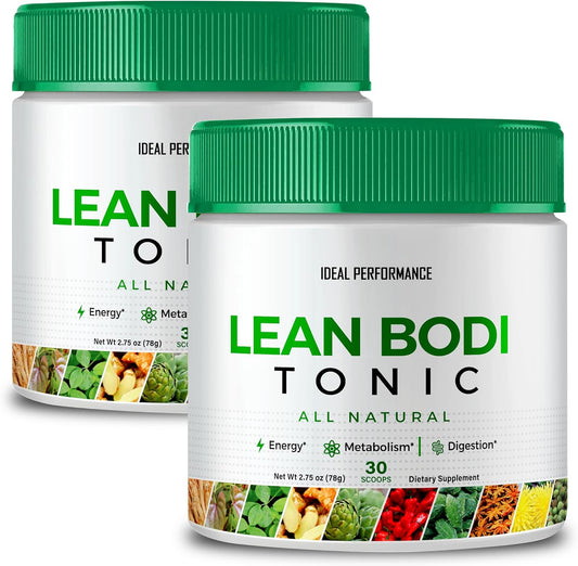 LeanBodi Tonic Powder - Official Formula for Ideal Performance and Maximum Strength - All Natural with Vitamin B6 and BCAA - Lean Bodi Support Powder (2 Pack)