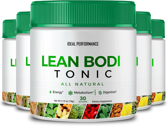 LeanBodi Tonic Powder: Maximum Strength with Vitamin B6, BCAA - All Natural Formula for Ideal Performance (5 Pack)