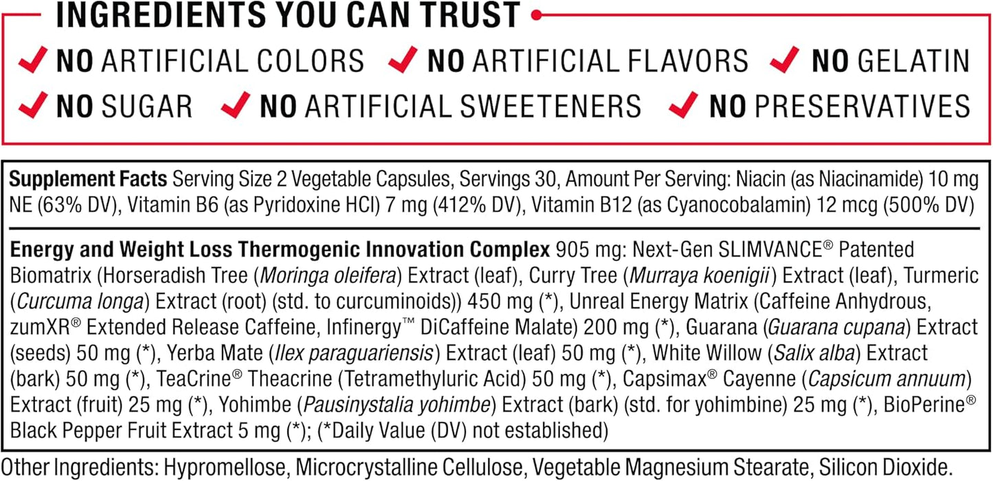 LeanFire with Next-Gen SLIMVANCE 2-Pack - Advanced Energy Pills for Metabolism Boost, Focus Enhancement, and Fitness Performance - 120 Capsules