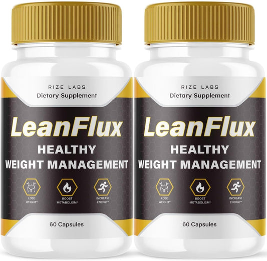 LeanFlux Weight Loss Supplement (2 Pack) - Boost BAT Levels, Non-GMO Easy to Swallow Pills for Fat Burn - Leanflux Reviews - 120 Capsules