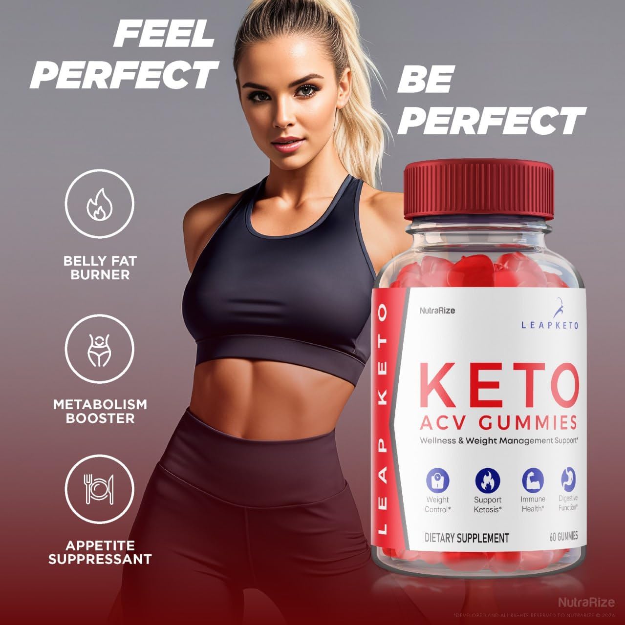 Leap Keto ACV Gummies - Advanced Slimming Formula Formula (2 Pack, 120 Gummies)