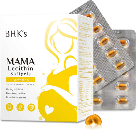 Lecithin Softgels for Nursing Mothers, Support Healthy Breastfeeding, Pregnancy Supplement, Prevent Clogged Ducts, 60 Softgels