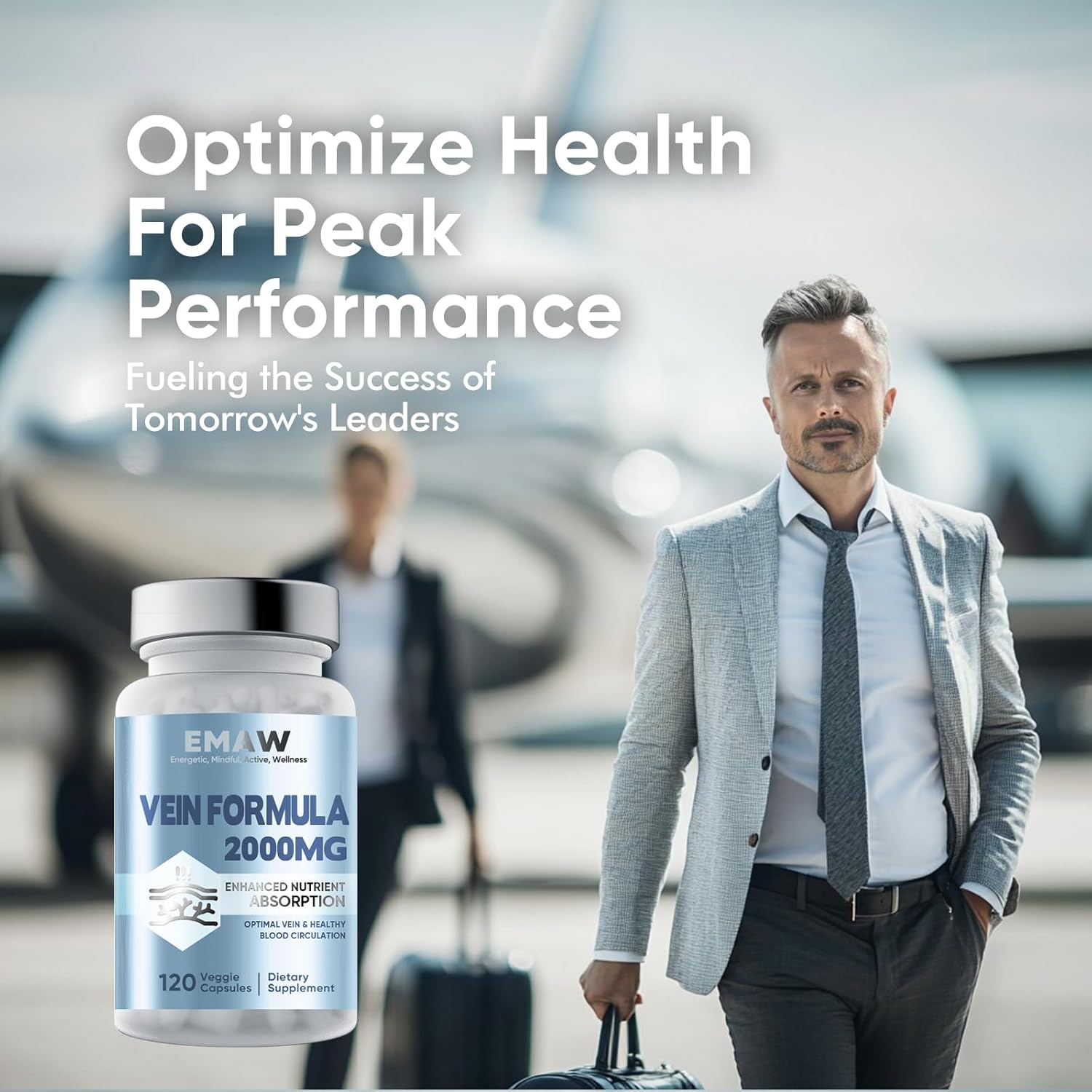 Leg Veins Support Supplement for Varicose Veins & Circulation Health - 2000mg MPFF Complex Blend, 120 Capsules