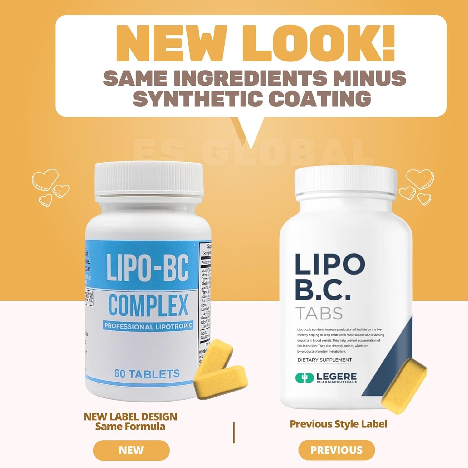 Legere Pharmaceuticals LIPO BC 120 Tablets - Lipotrophic Weight Loss Supplement (2 Pack)