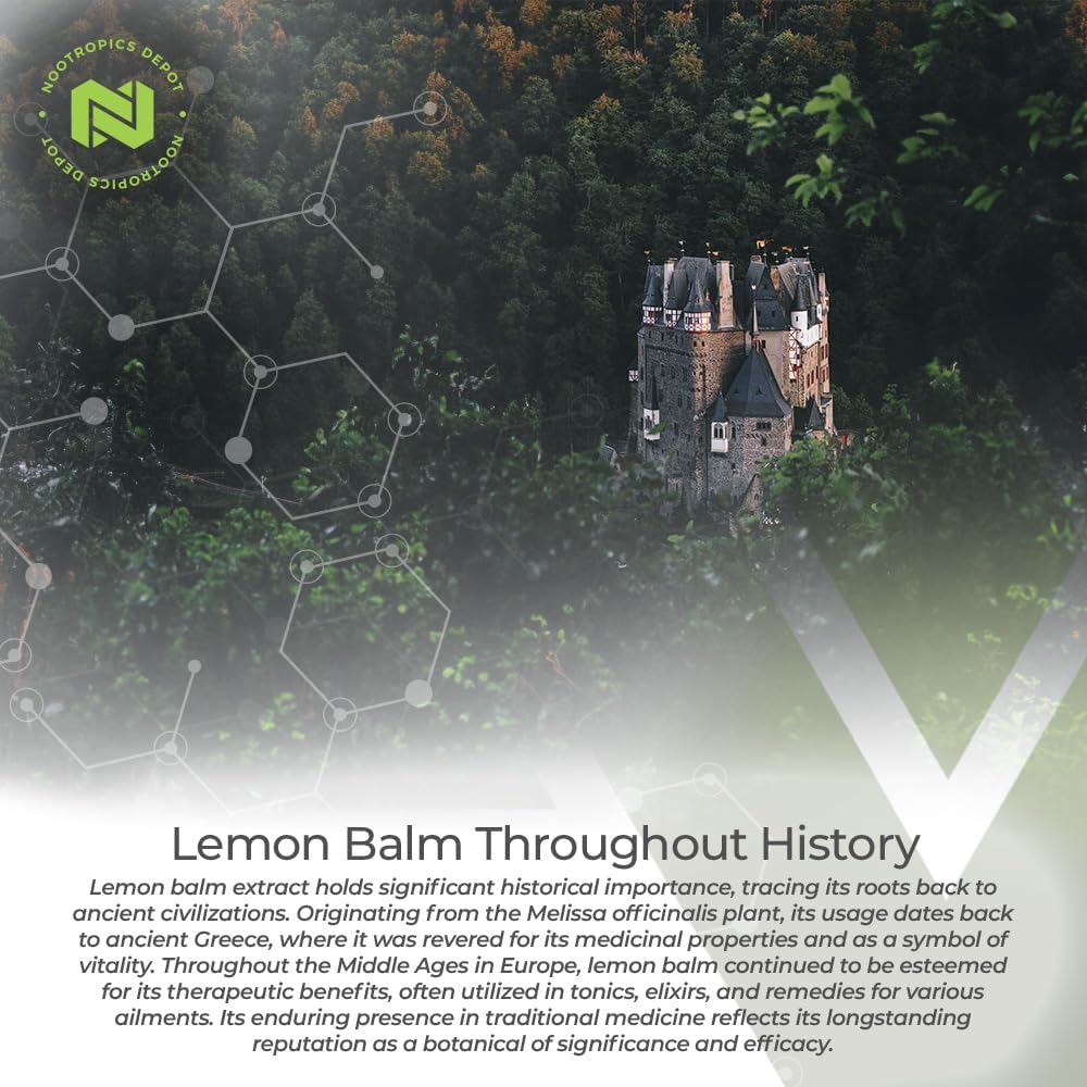 Lemon Balm Extract Tablets | 500mg | 120 Count | Nootropics Depot 10:1 Water Ethanol Extract