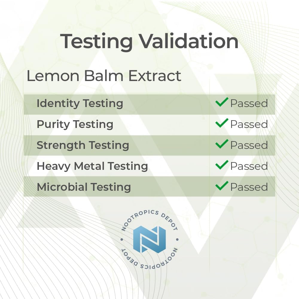 Lemon Balm Extract Tablets | 500mg | 120 Count | Nootropics Depot 10:1 Water Ethanol Extract