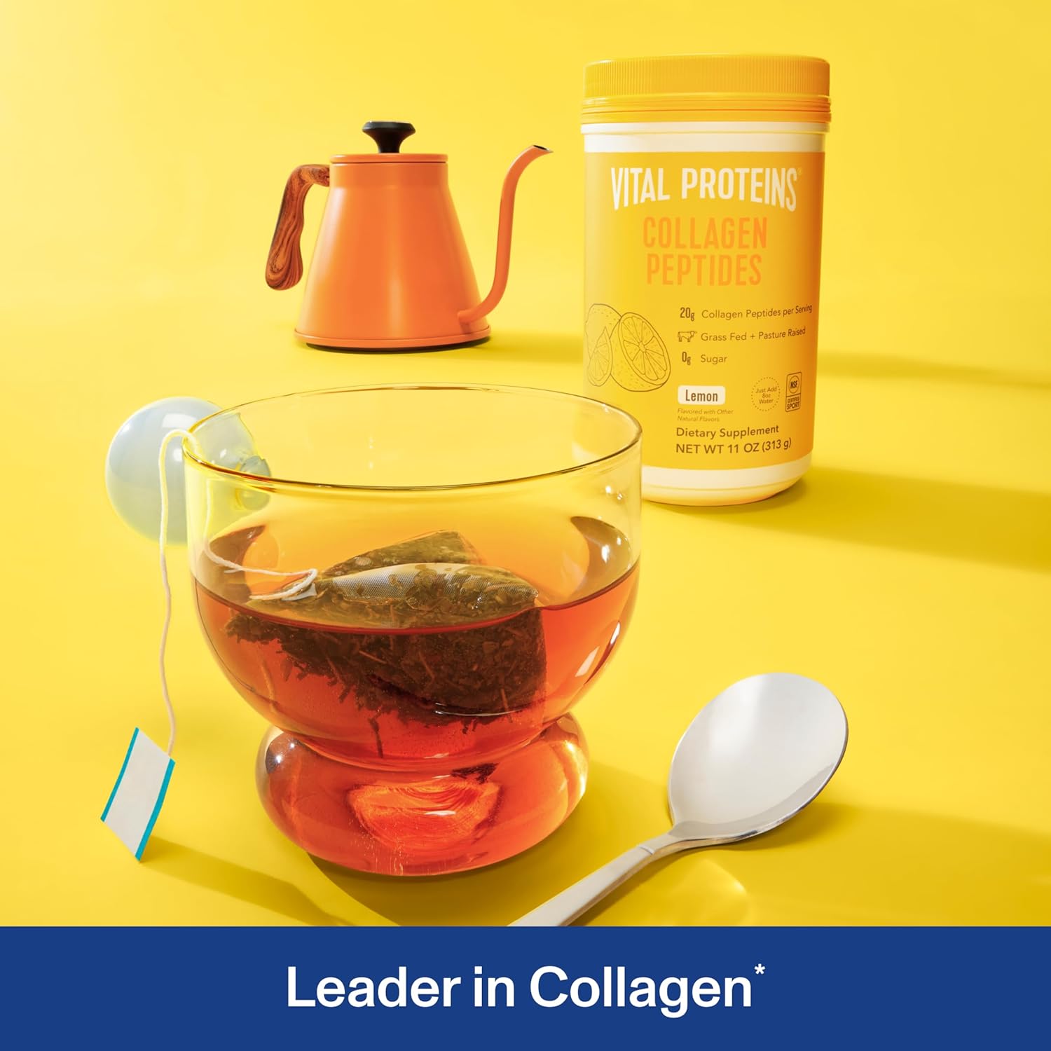 Lemon Flavored Vital Proteins Grass Fed Collagen Peptides Powder - Supports Hair, Skin, Nails, Bones, and Joints - 11oz