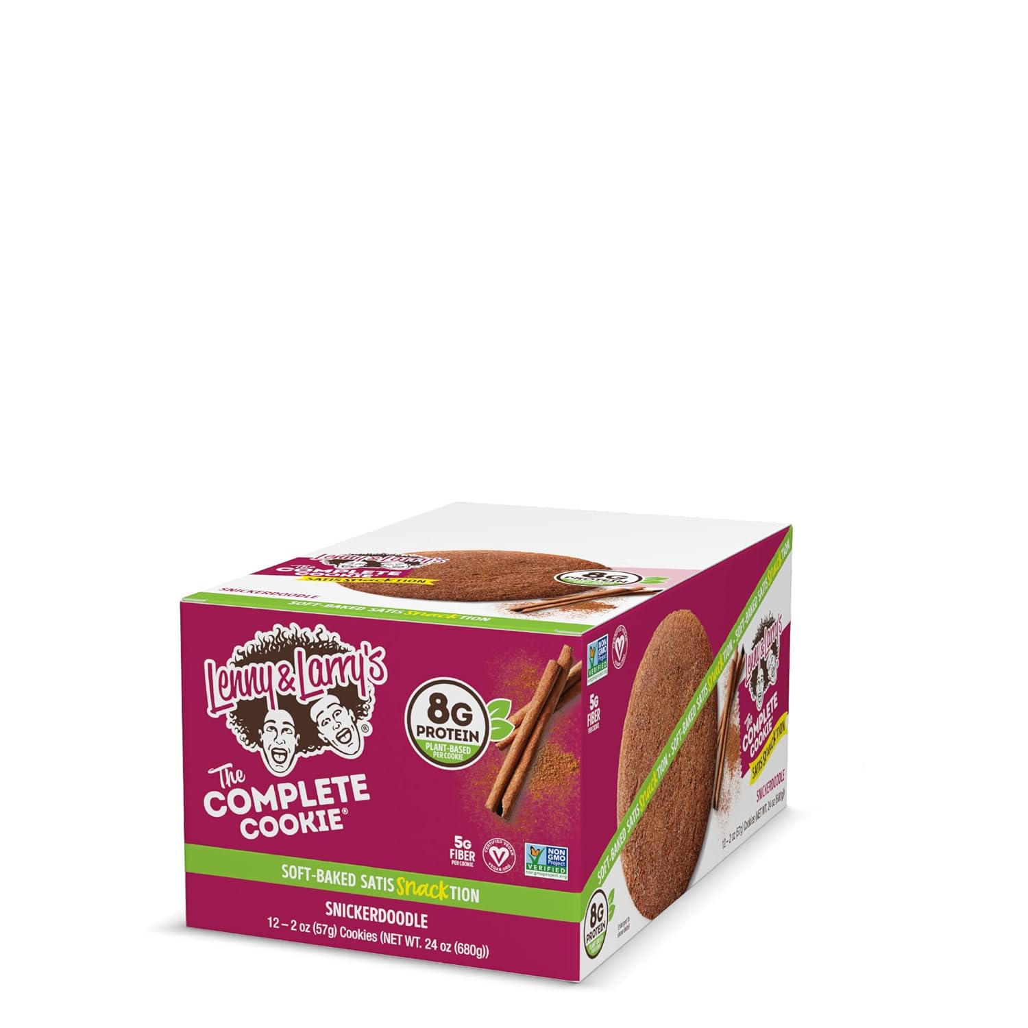Lenny & Larry's Snickerdoodle Complete Cookie - Soft Baked Vegan Snack with 8g Plant Protein - Non-GMO (12 Pack)