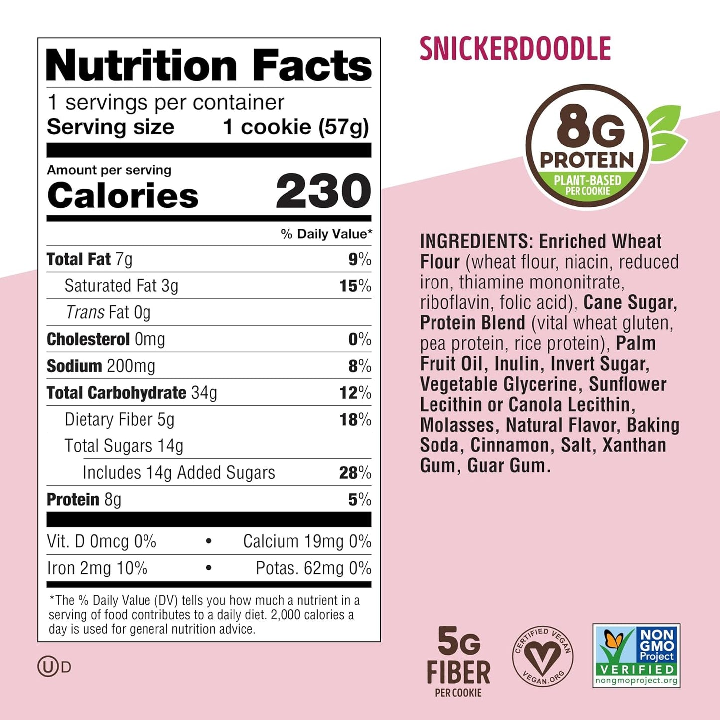 Lenny & Larry's Snickerdoodle Complete Cookie - Soft Baked Vegan Snack with 8g Plant Protein - Non-GMO (12 Pack)