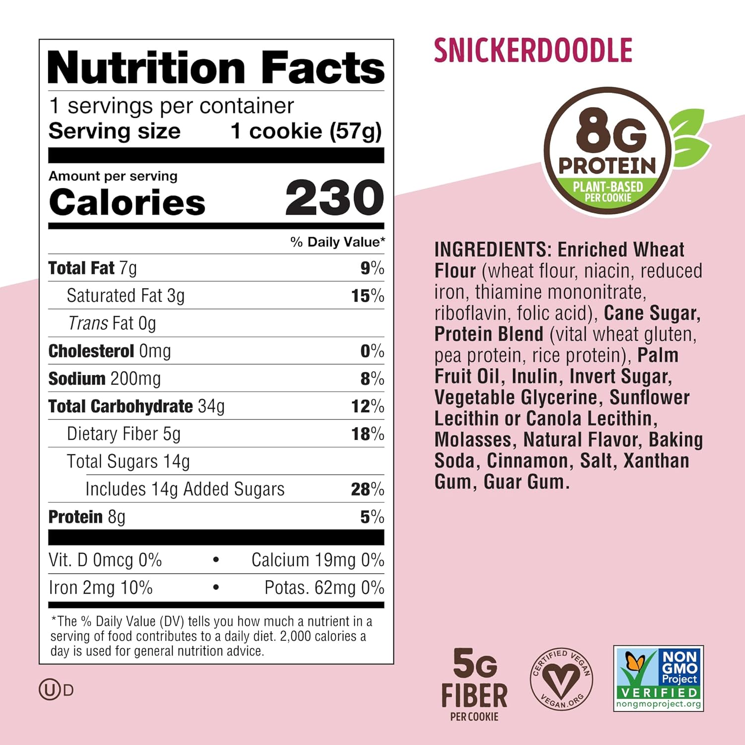 Lenny & Larry's Snickerdoodle Complete Cookie - Soft Baked Vegan Snack with 8g Plant Protein - Non-GMO (12 Pack)