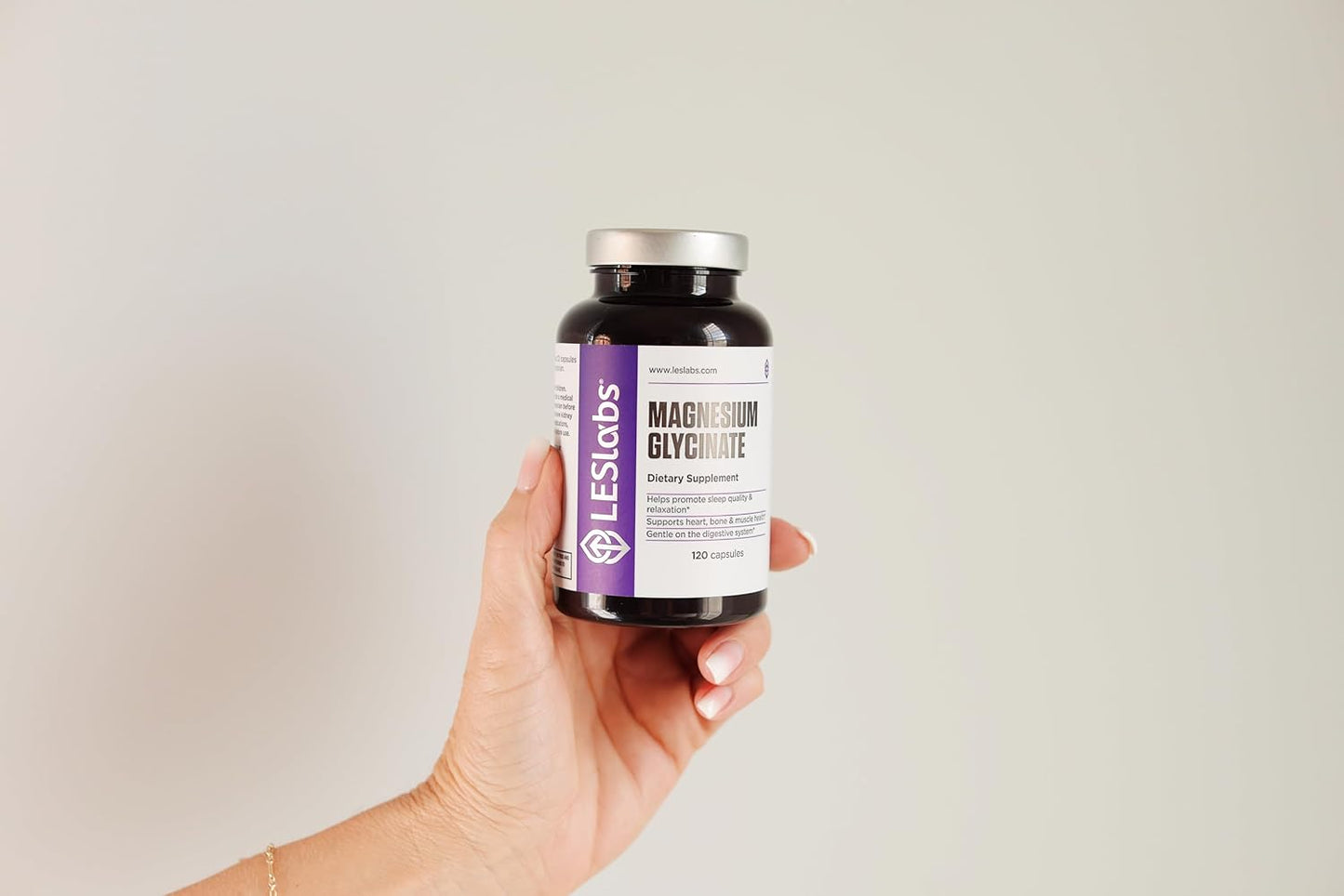 LES Labs Magnesium Glycinate Capsules for Restful Sleep, Heart Health, Stress Relief, Metabolism - Non-GMO Formula for Nerve & Muscle Function, Gentle on Digestion - 120 Count