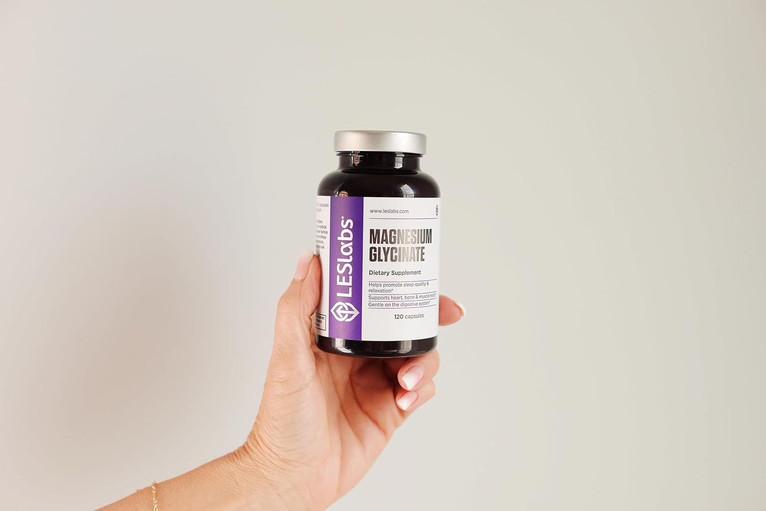 LES Labs Magnesium Glycinate Capsules for Restful Sleep, Heart Health, Stress Relief, Metabolism - Non-GMO Formula for Nerve & Muscle Function, Gentle on Digestion - 120 Count
