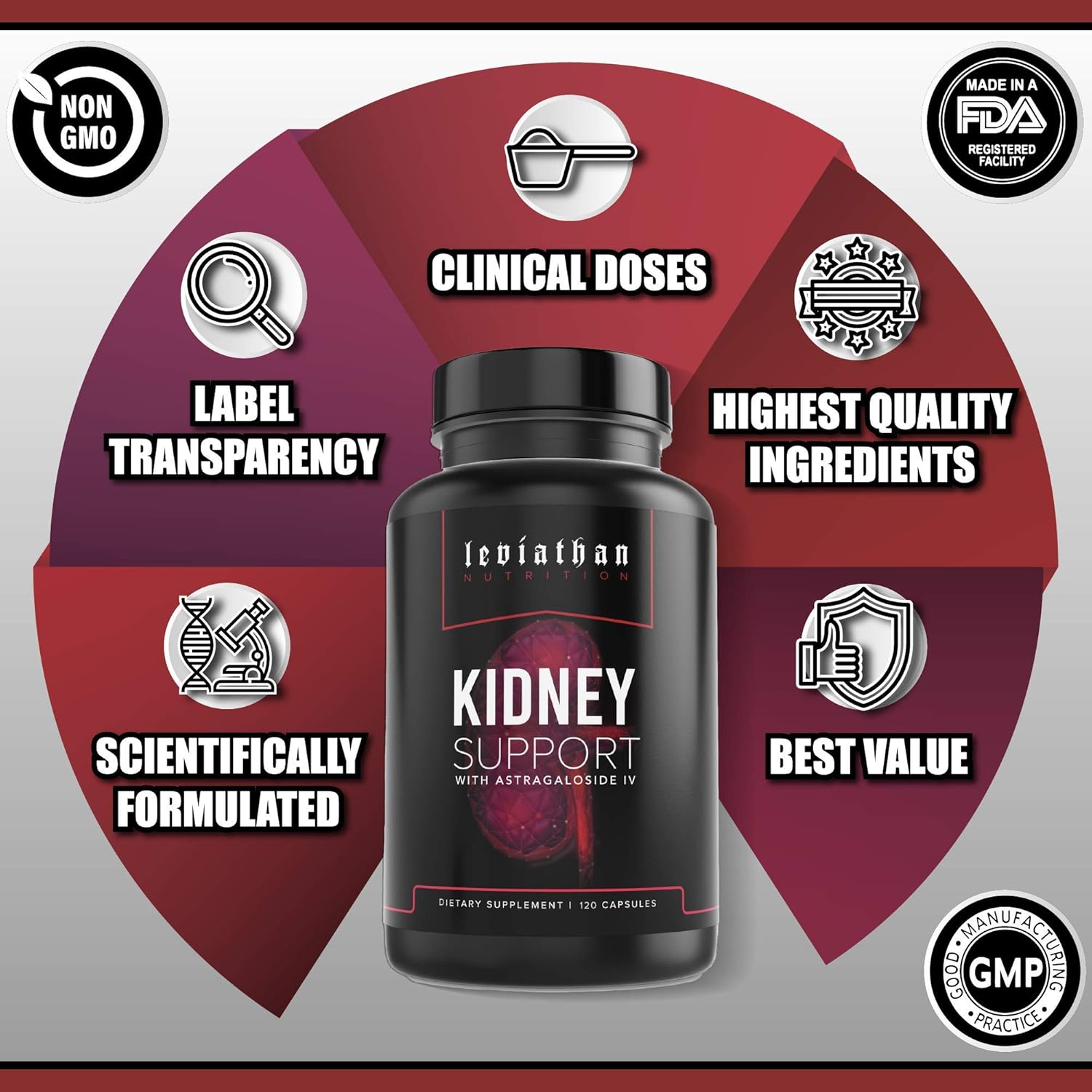 Leviathan Nutrition Super Kidney Cleanse & Urinary Detox Formula - Promotes Optimal Kidney Health, Gallbladder Support, Detox & Stone Management | 120 Capsules