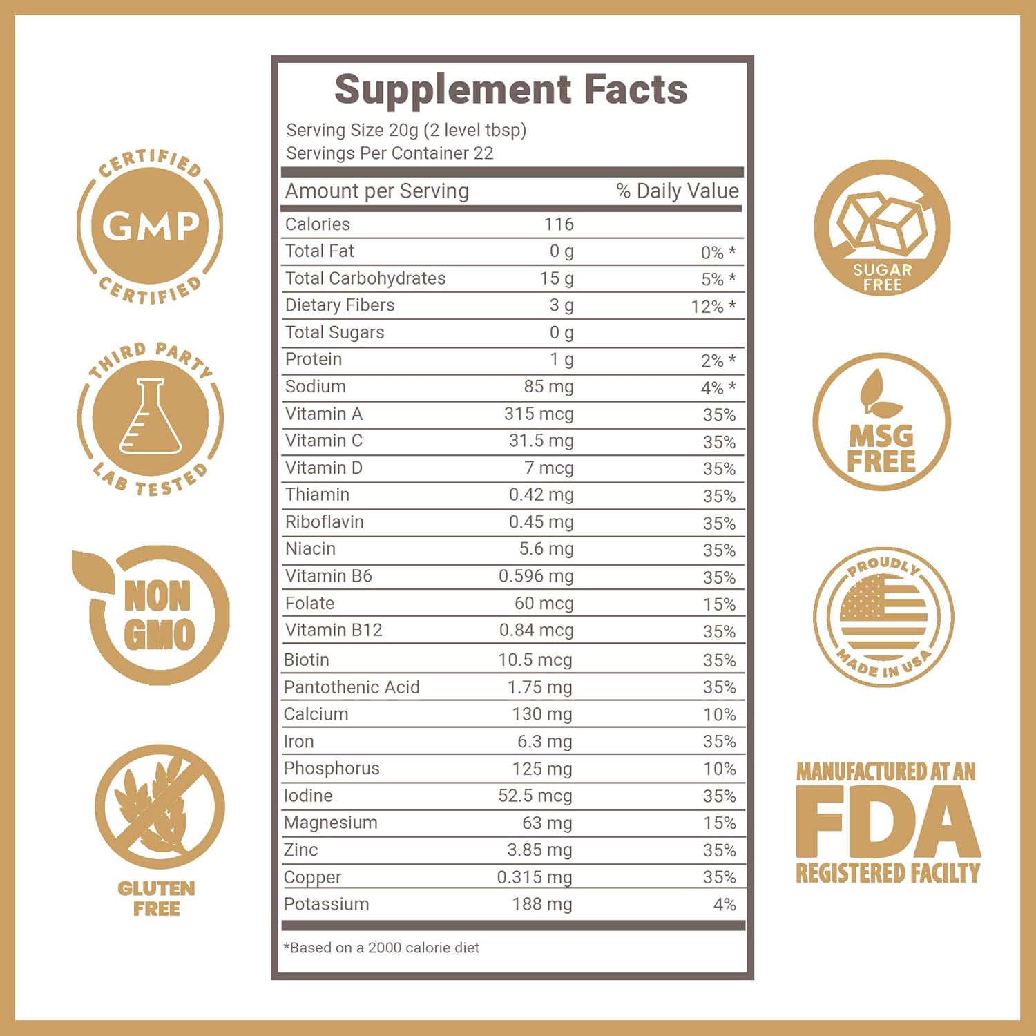 Lewis Labs Fabulous Fiber Powder Supplement | Daily Fiber Powder from Fruits, Vegetables & Grains | Professional Grade Vitamins & Minerals | Made in USA | 32 oz