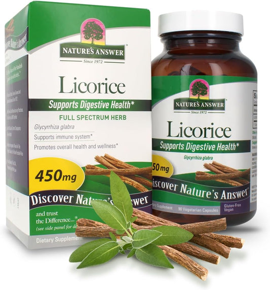 Licorice Root Capsules for Digestive, Immune, Respiratory, and Skin Support - 90 Capsules, Vegetarian, Vegan, Gluten Free, Kosher