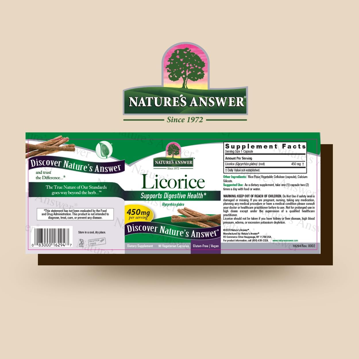 Licorice Root Capsules for Digestive, Immune, Respiratory, and Skin Support - 90 Capsules, Vegetarian, Vegan, Gluten Free, Kosher