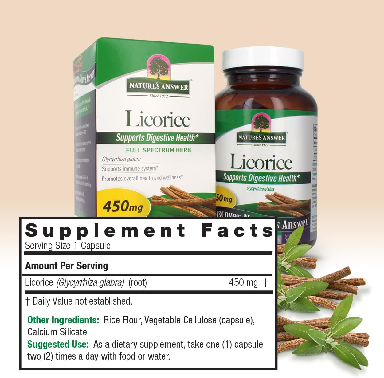 Licorice Root Capsules for Digestive, Immune, Respiratory, and Skin Support - 90 Capsules, Vegetarian, Vegan, Gluten Free, Kosher