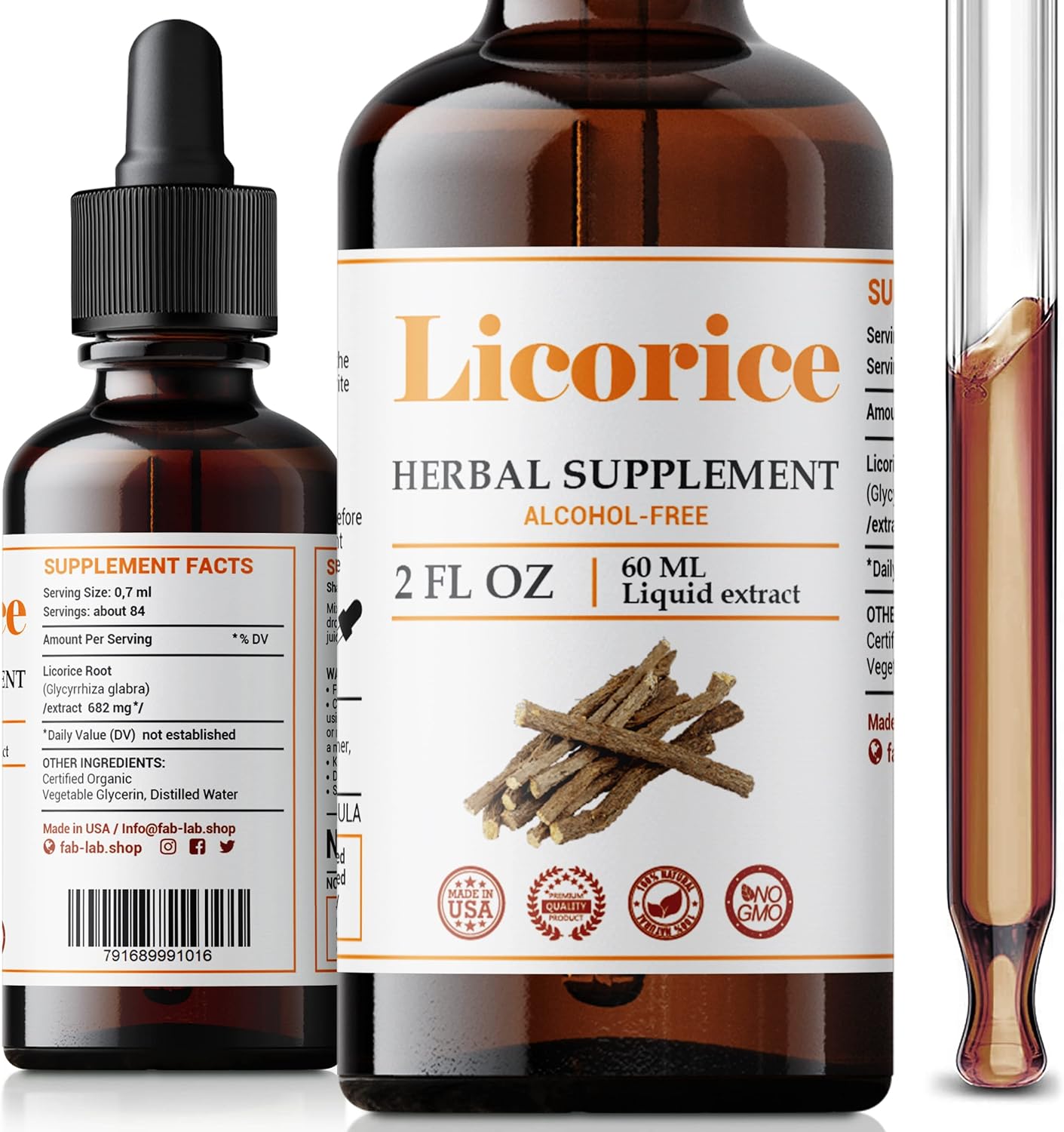 Licorice Root Extract Supplement for Immune Support and Digestive Health - Non-GMO Herbal Supplement for Respiratory Health and Fatigue - 2 Fl Oz Bottle