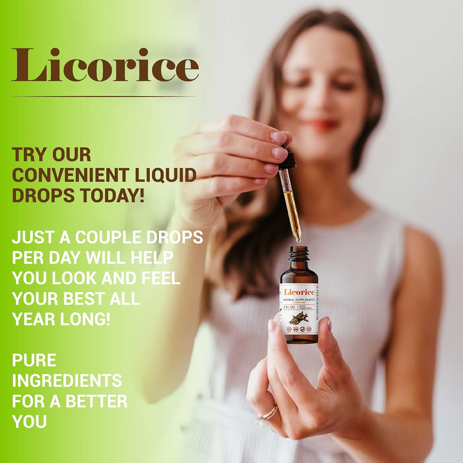 Licorice Root Extract Supplement for Immune Support and Digestive Health - Non-GMO Herbal Supplement for Respiratory Health and Fatigue - 2 Fl Oz Bottle