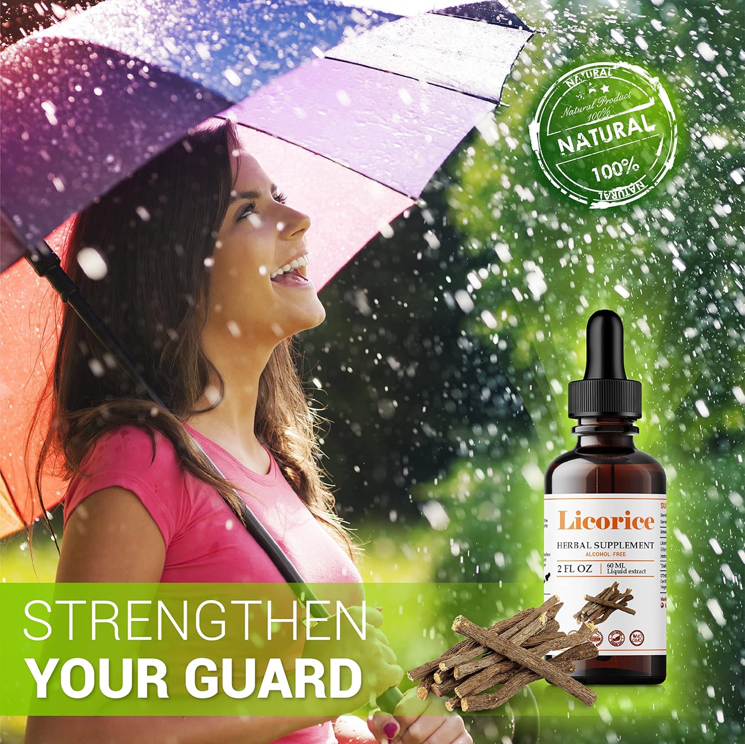 Licorice Root Extract Supplement for Immune Support and Digestive Health - Non-GMO Herbal Supplement for Respiratory Health and Fatigue - 2 Fl Oz Bottle