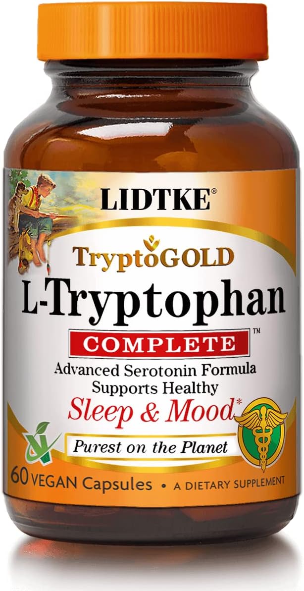 LIDTKE L-Tryptophan Complete Supplement - 60 Capsules for Mood and Sleep Support