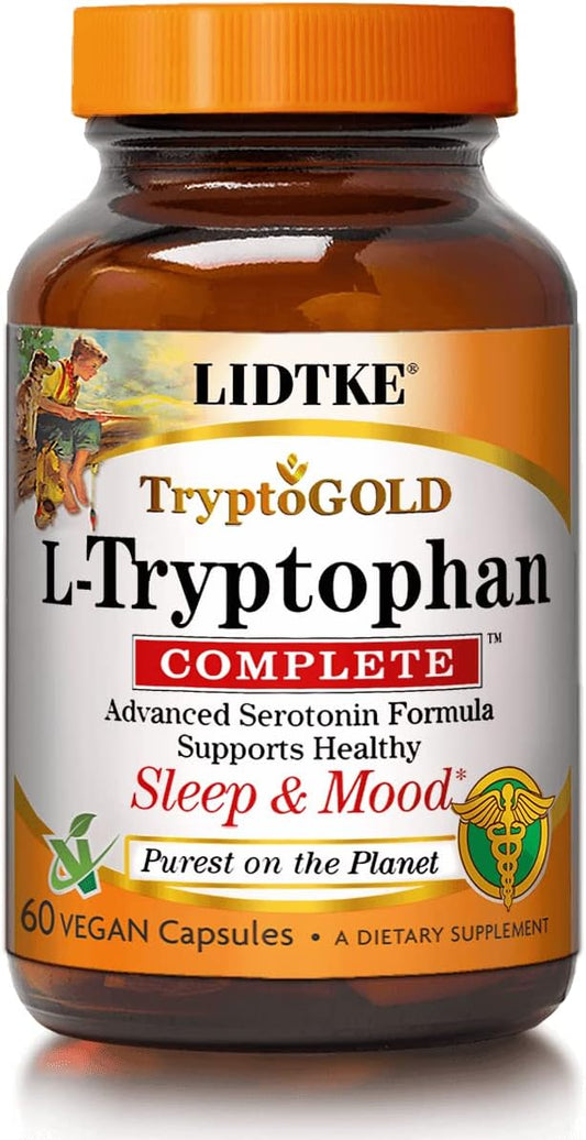 LIDTKE L-Tryptophan Complete Supplement - 60 Capsules for Mood and Sleep Support
