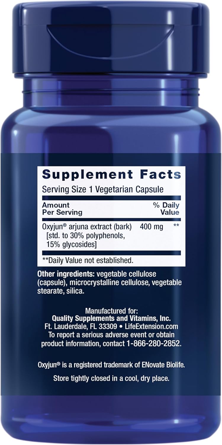 Life Extension Cardio Peak Arjuna Supplement for Heart Health, 30 Capsules, Non-GMO, Vegetarian, Gluten Free