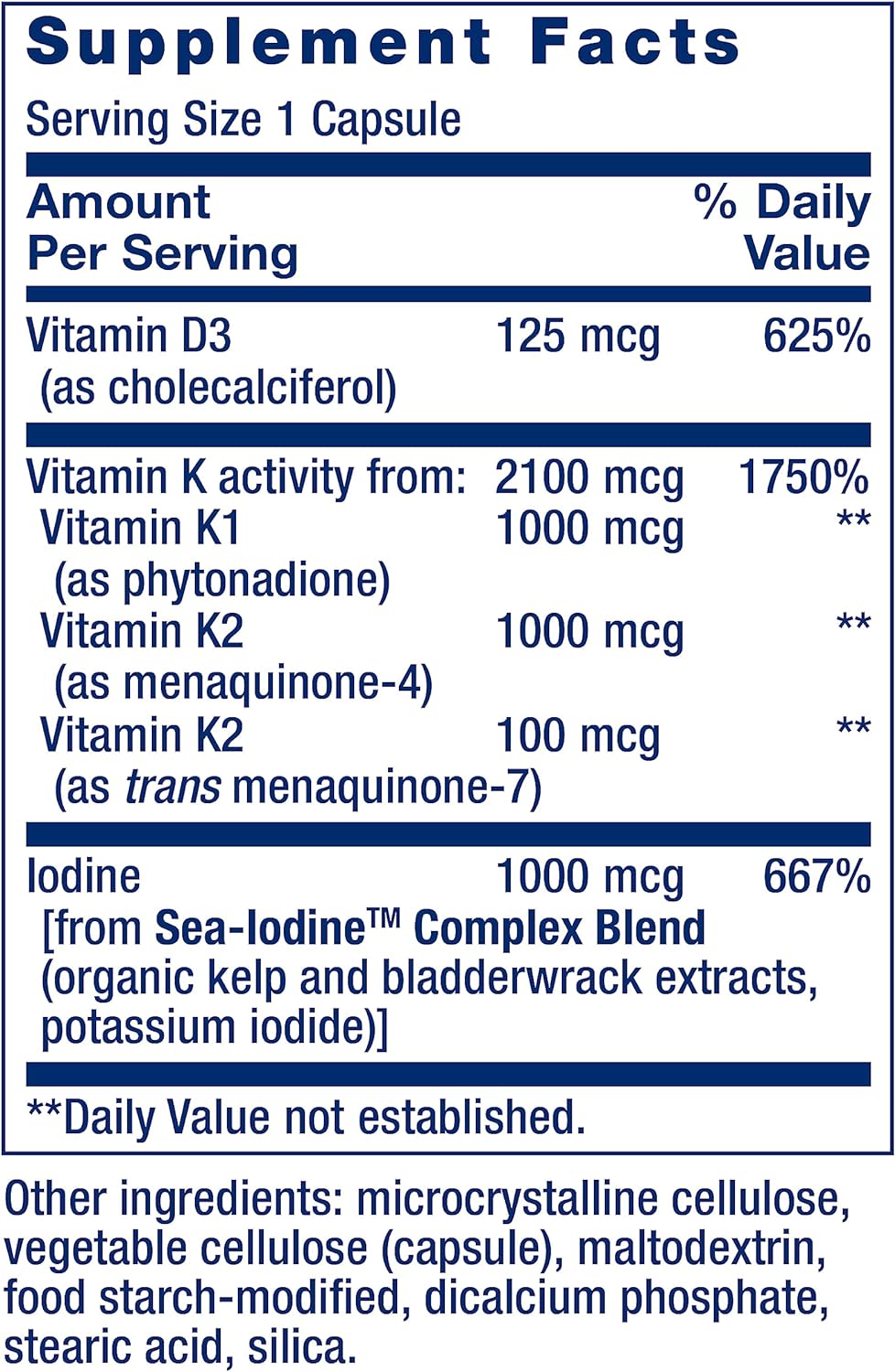 Life Extension Curcumin, Vitamin D, K, and Sea-Iodine Capsules for Immune, Bone, Heart, and Thyroid Health