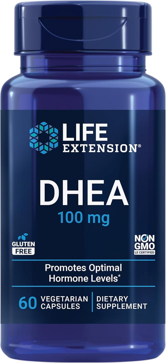 Life Extension DHEA Capsules - Hormone Balance, Immune & Sexual Health, Anti-Aging Support - Non-GMO, Gluten-Free - 60 Count