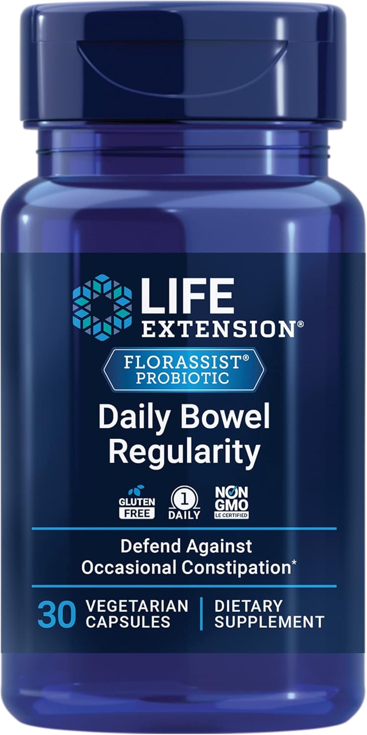 Life Extension FLORASSIST Daily Bowel Regularity Capsules - 30 Vegetarian Capsules for Gut Health and Digestive Support