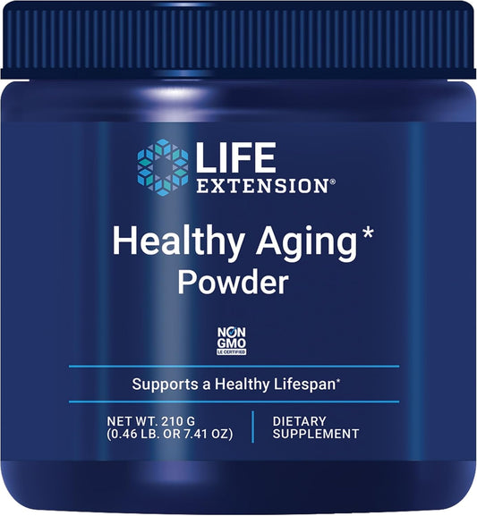 Life Extension Healthy Aging Powder Blend for Heart, Brain, and Exercise Performance - Taurine, Lithium, Spermidine - Non-GMO & Vegetarian - 30 Servings