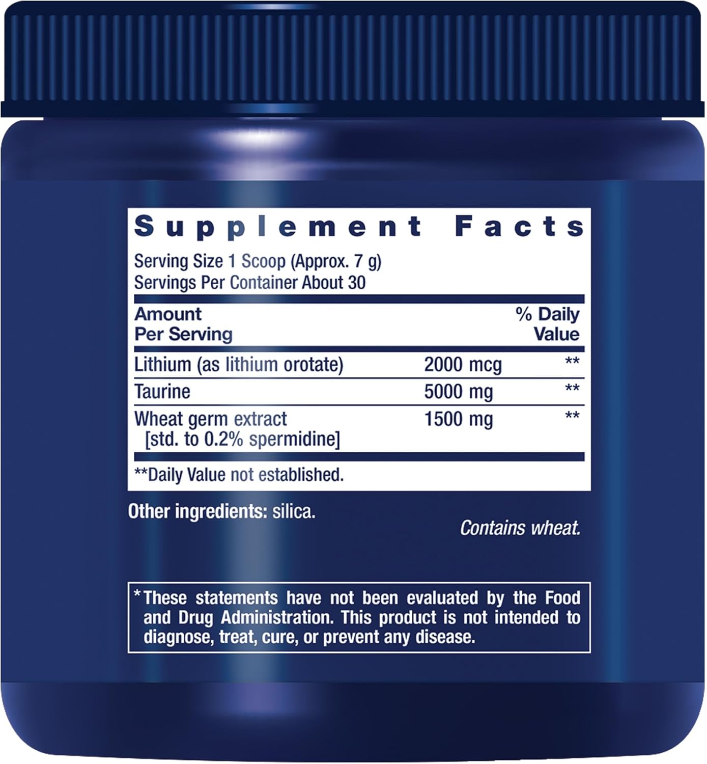 Life Extension Healthy Aging Powder Blend for Heart, Brain, and Exercise Performance - Taurine, Lithium, Spermidine - Non-GMO & Vegetarian - 30 Servings