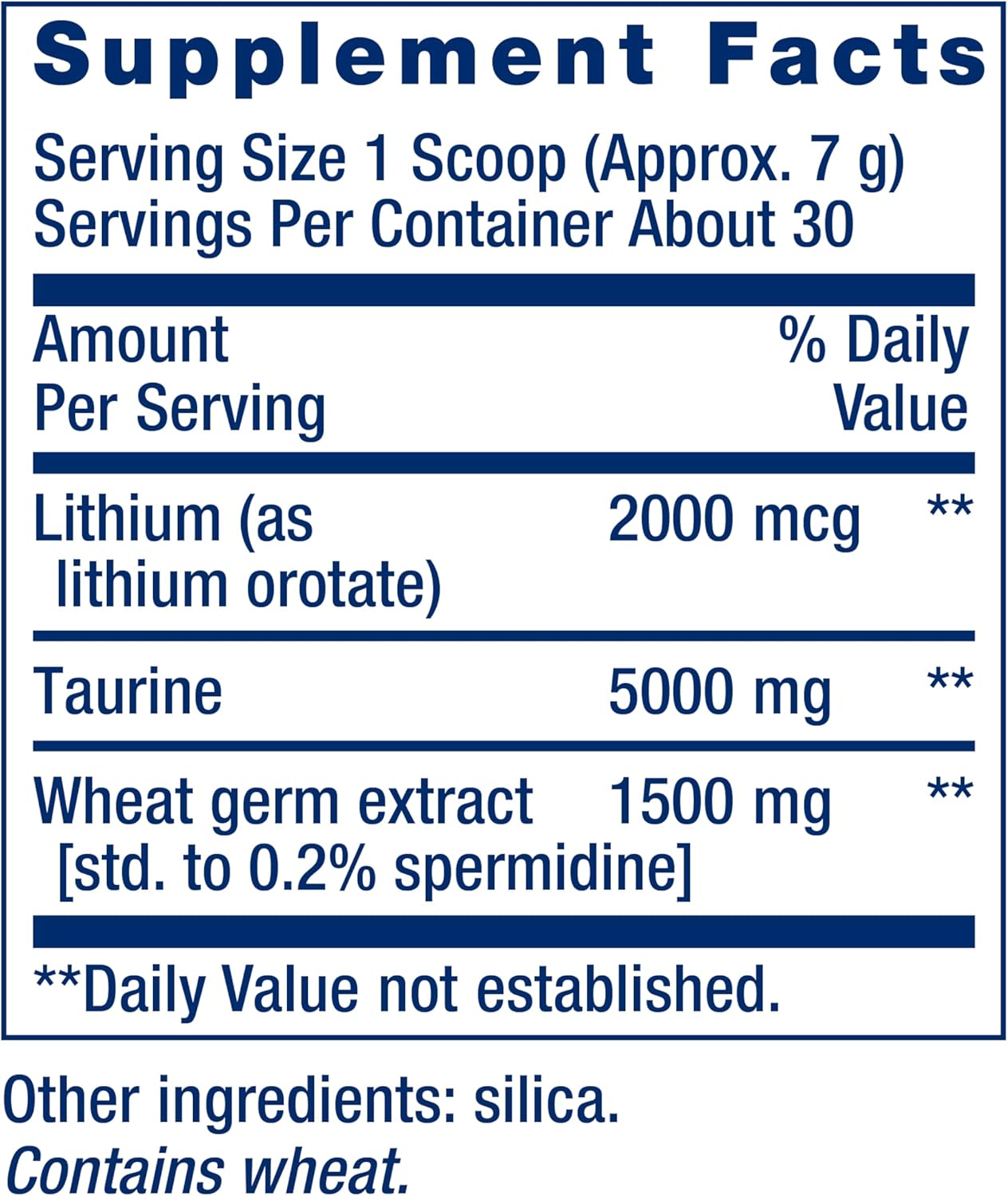 Life Extension Healthy Aging Powder Blend for Heart, Brain, and Exercise Performance - Taurine, Lithium, Spermidine - Non-GMO & Vegetarian - 30 Servings
