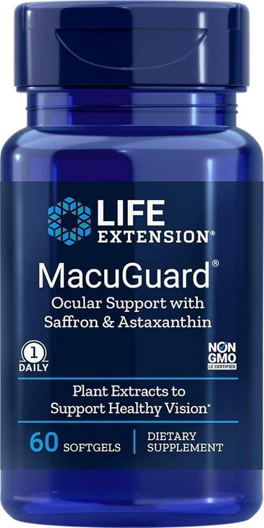 Life Extension MacuGuard Ocular Support Softgels with Saffron & Astaxanthin - 60 Count