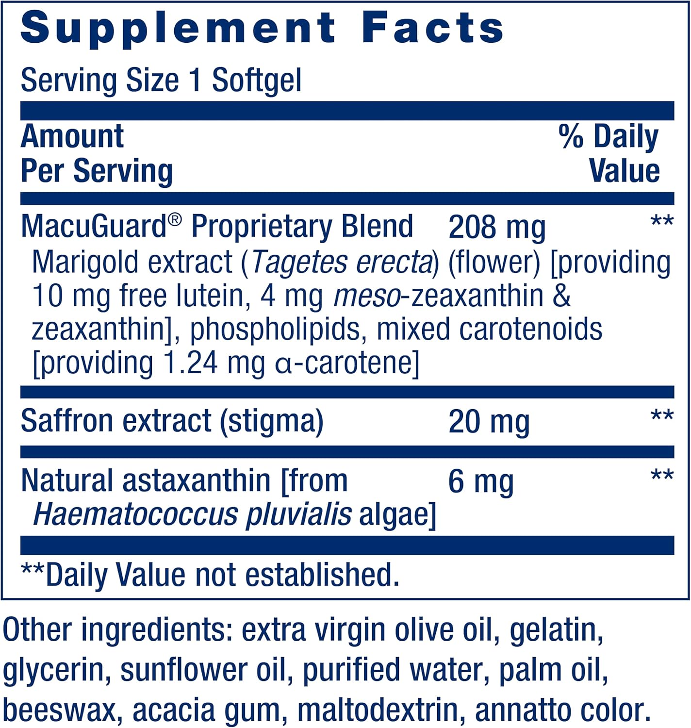 Life Extension MacuGuard Ocular Support with Saffron & Astaxanthin - Eye Health Supplement for Healthy Vision - 60 Softgels