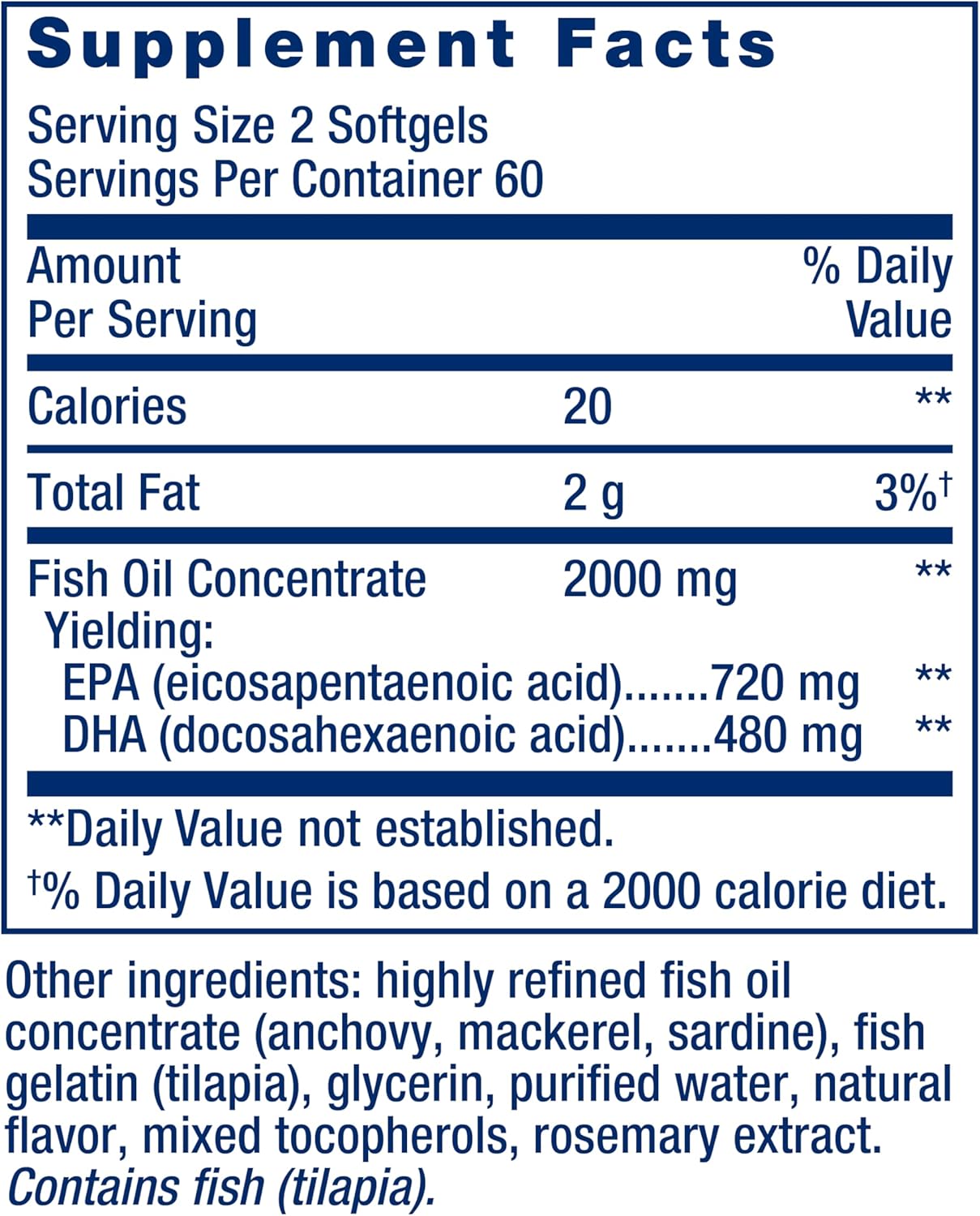 Life Extension Mega EPA/DHA Softgels - Omega-3 Fatty Acids for Heart & Brain Health, Inflammation Support - Non-GMO, Gluten-Free - 120 Count