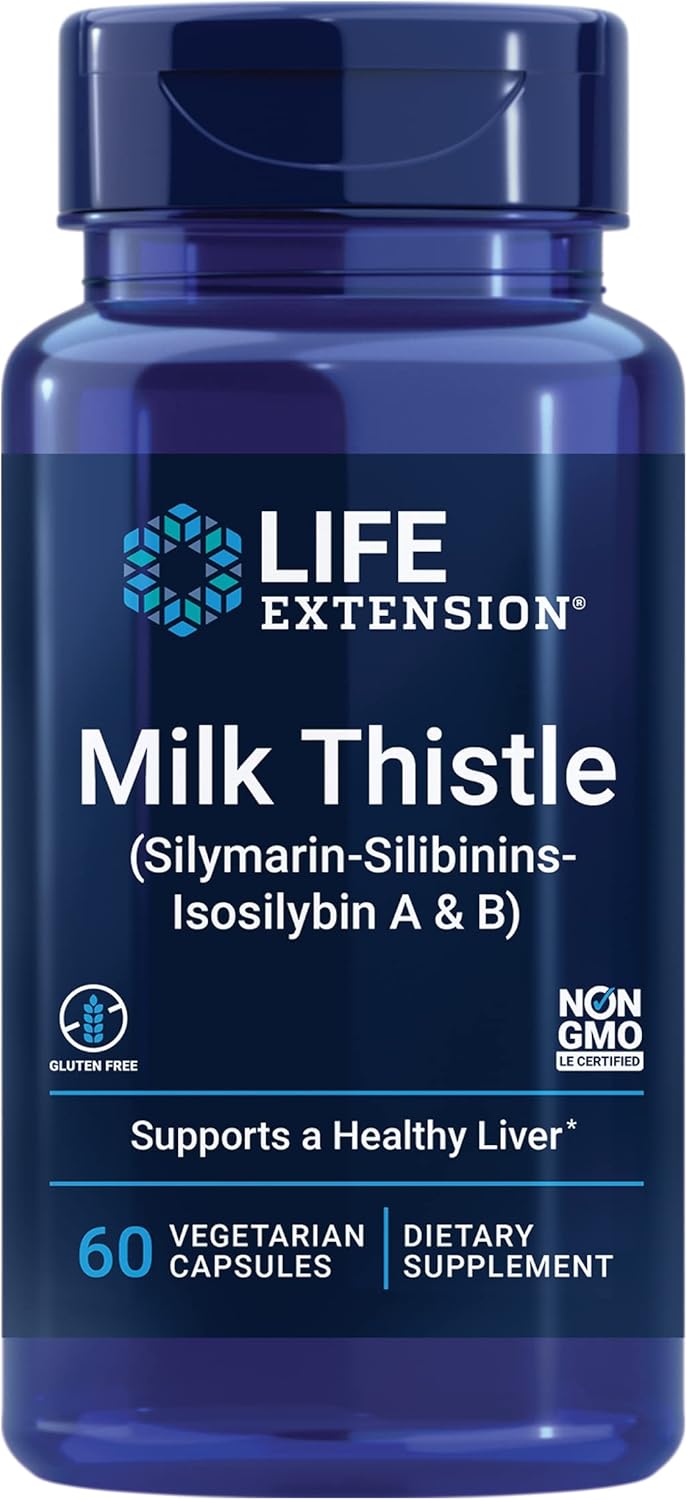 Life Extension Milk Thistle Capsules - Full-Spectrum Liver Health Support, Non-GMO & Gluten-Free, 60 Vegetarian Capsules