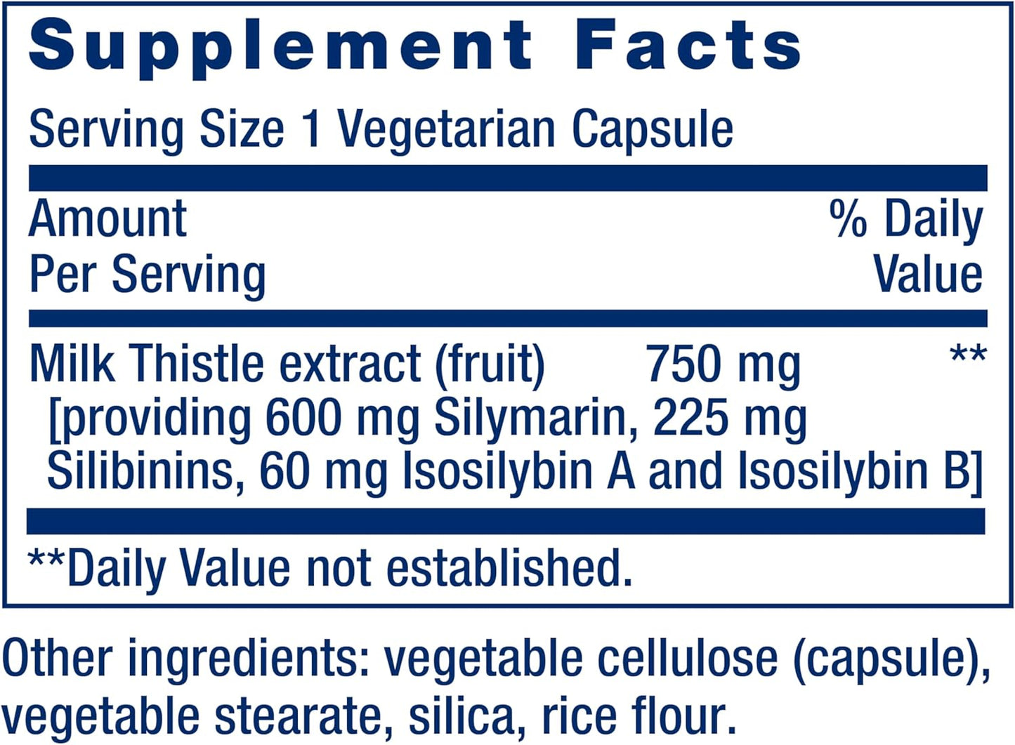 Life Extension Milk Thistle Capsules - Full-Spectrum Liver Health Support, Non-GMO & Gluten-Free, 60 Vegetarian Capsules