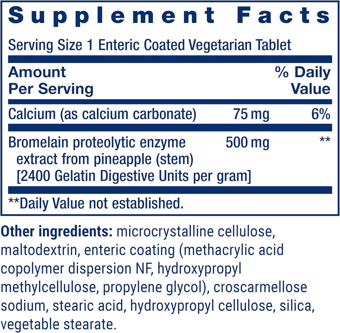 Life Extension Specially-Coated Bromelain Pineapple Extract Tablets for Joint Health and Comfort - 500 mg, 60 Count, Vegetarian, Gluten-Free, Non-GMO