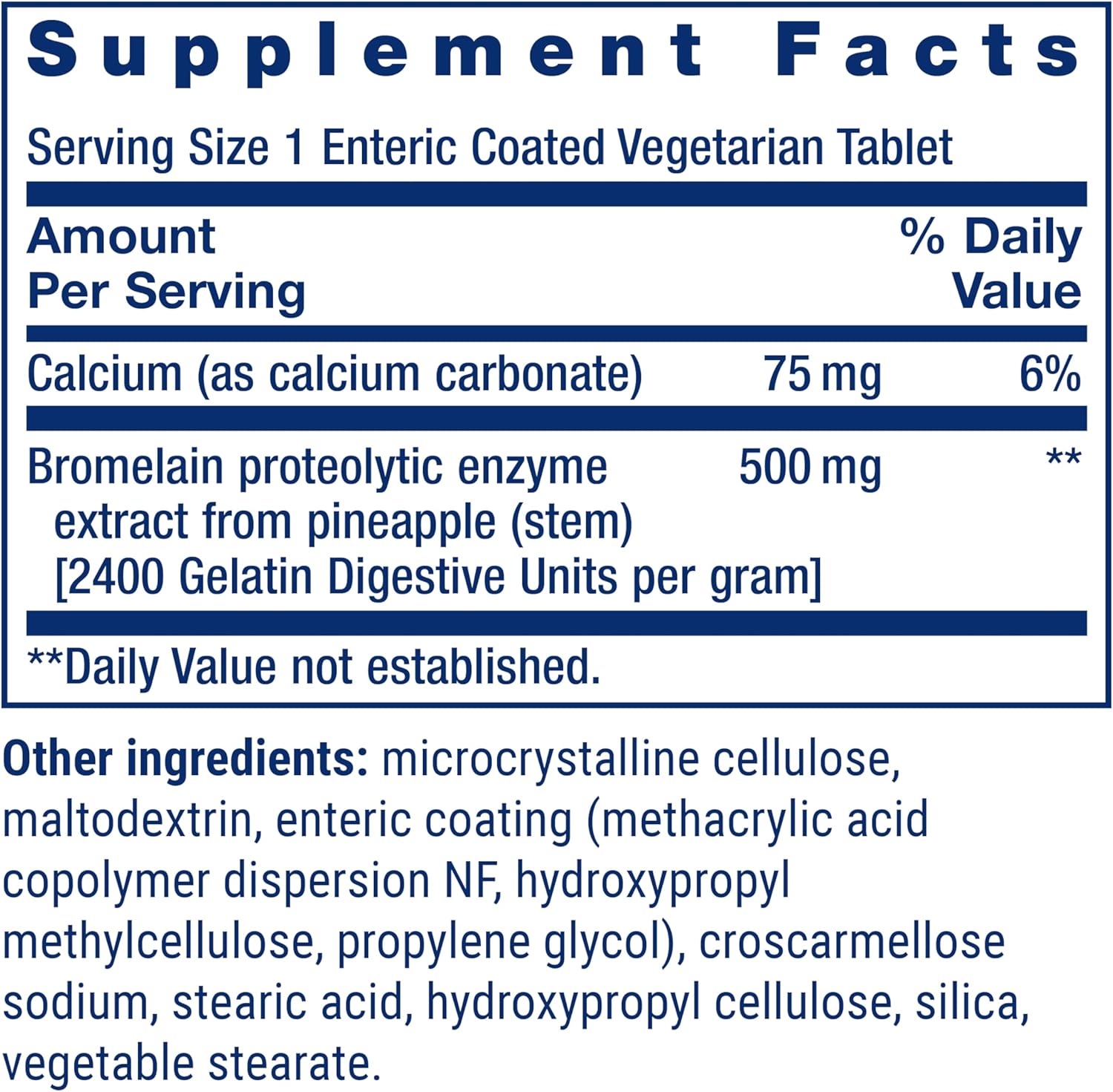 Life Extension Specially-Coated Bromelain Pineapple Extract Tablets for Joint Health and Comfort - 500 mg, 60 Count, Vegetarian, Gluten-Free, Non-GMO