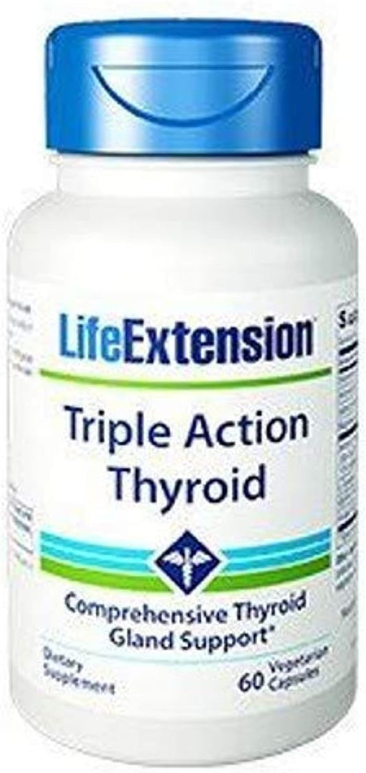 Life Extension Triple Action Thyroid 60 Vegetarian Capsules - Pack of 2 - Thyroid Support Supplement