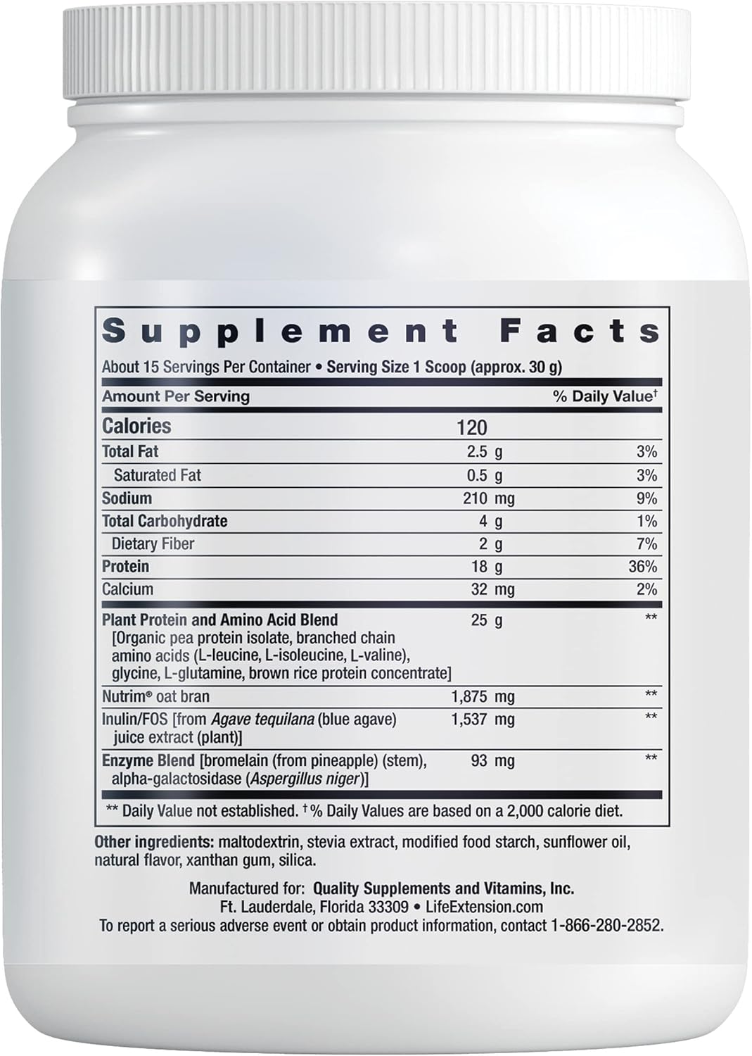 Life Extension Wellness Code® Vanilla Plant Protein Powder with Amino Acids - 450 Grams, Gluten-Free, Non-GMO, Vegetarian