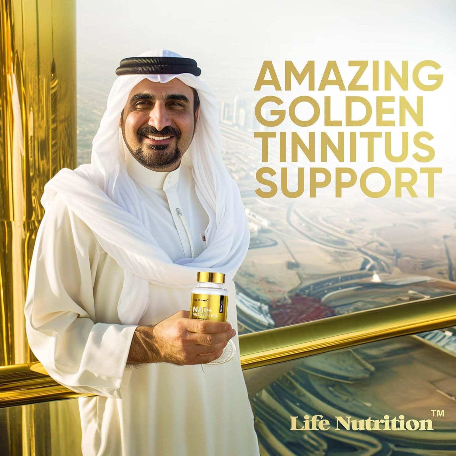 Life Nutrition NAD Supplement 1000mg - 120 Capsules for Anti-Aging with True NAD+ & Resveratrol, NMN Alternative