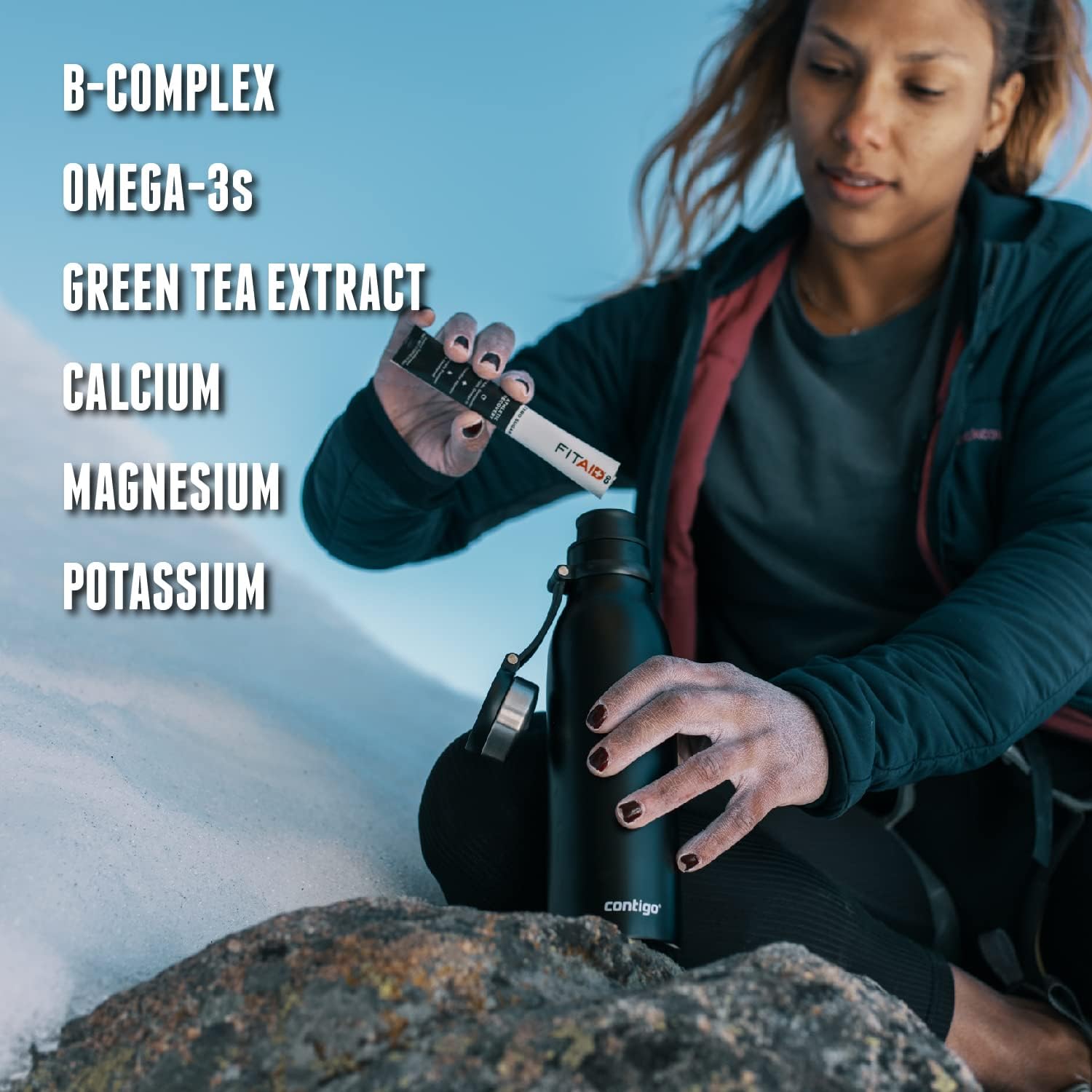 LIFEAID FITAID GO ZERO SUGAR Hydration Packets with BCAAs, Glucosamine, and Electrolytes - Keto-Friendly, Vegan, Gluten-Free, 5 calories, 14 Pack