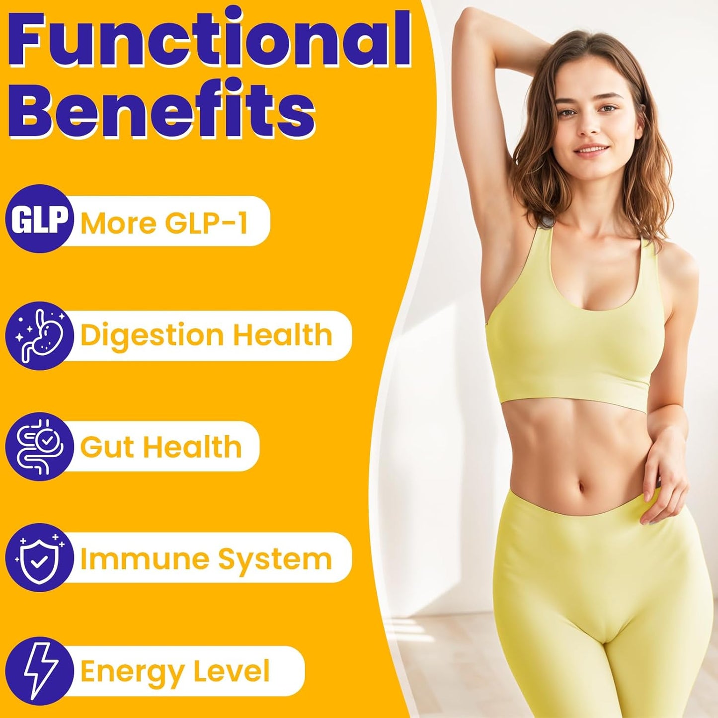 Lifeatlas GLP-1 Probiotic Supplement with 300 Billion AFU Akkermansia - Natural Support for GLP-1 Levels in Women and Men - 300 Capsules