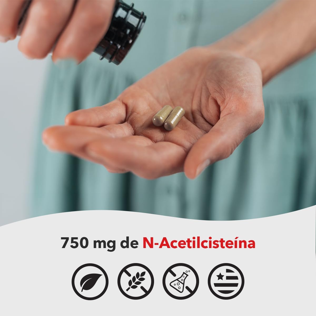 LifeSeasons N-Acetyl Cysteine (NAC) Capsules - Supports Brain, Liver, Heart, Immune Function - Detox & Immunity Boost - 60 ct.