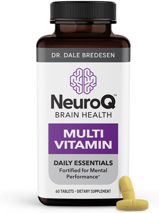 LifeSeasons NeuroQ Daily Essentials Multivitamin for Mental Performance & Wellness - Memory & Focus Support - B-Complex, Vitamin D, Folate, CoQ10, Pantothenic Acid - 60 Capsules