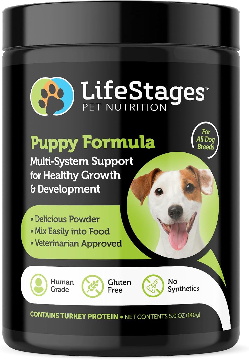 LifeStages Pet Nutrition Puppy Formula for Dog Weight Gain, Muscle & Joint Development, Healthy Skin & Coat | Omega 3 & 6, Spirulina, Vitamin B6 & Probiotics - Vet Approved